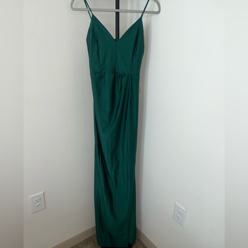 Windsor HUNTER green dress full length with slit